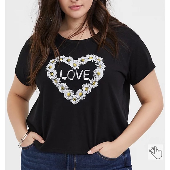 Torrid | Love Daisy Crop Tee - Picture 6 of 6